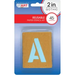 Creative Start® Stencil Kit, Reusable Paper, Letters, Numbers and Symbols, Gothic, 2", 45 Characters