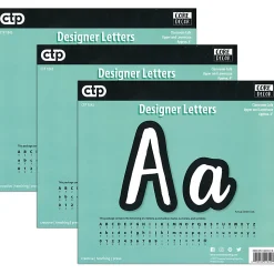 Creative Teaching Press® Designer Letters, 4", Bold And Bright Classroom Café, 212 Pieces Per Pack, Set Of 3 Packs