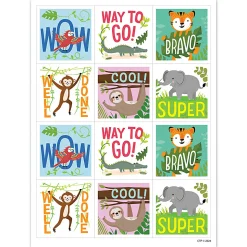 Creative Teaching Press Reward Stickers, Jungle Friends, 60 Stickers Per Pack, Bundle Of 6 Packs