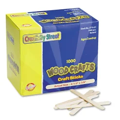 Creativity Street Craft Sticks, 4 1/2" x 3/8", Natural Wood, Pack Of 1,000