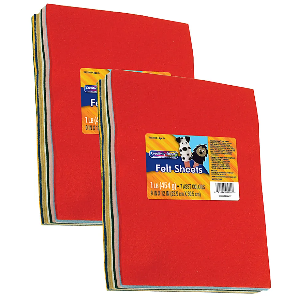 Creativity Street Felt Sheets, 9" x 12", Assorted Colors, Set Of 2 Packs