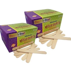 Creativity Street Jumbo Craft Sticks, 6" x 3/4", Natural, 500 Pieces Per Pack, Set Of 2 Packs