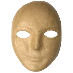 Creativity Street Papier Mache Masks, 8" x 5-1/4", Tan, Pack Of 12 Masks