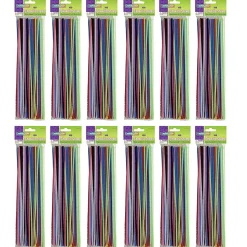 Creativity Street Regular Stems, Assorted Colors, 100 Stems Per Pack, Set Of 12 Packs