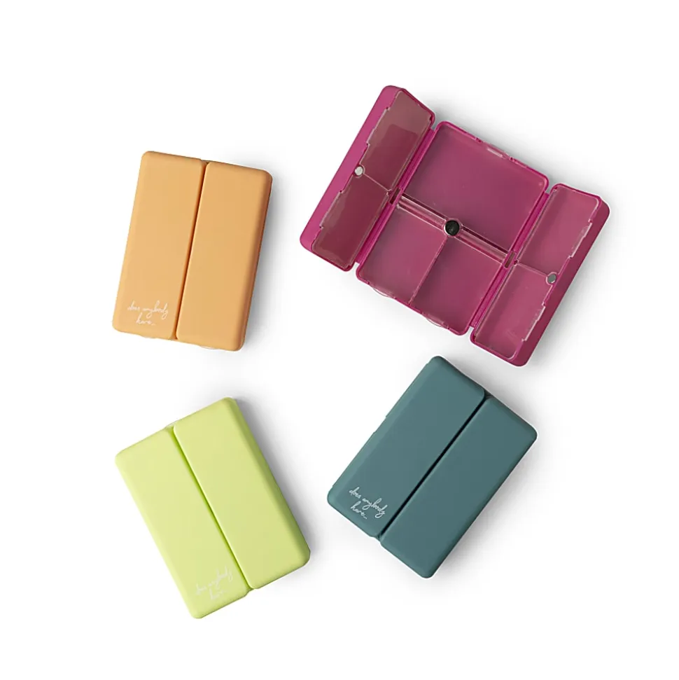 Crush Everything's Fine Pill And Vitamin Cases, 2-3/4”H x 3-3/4”W x 1-1/8”D, Assorted Colors, Pack Of 24 Cases