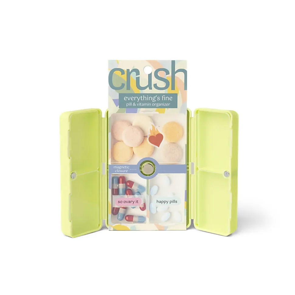 Crush Everything's Fine Pill And Vitamin Cases, 2-3/4”H x 3-3/4”W x 1-1/8”D, Assorted Colors, Pack Of 24 Cases