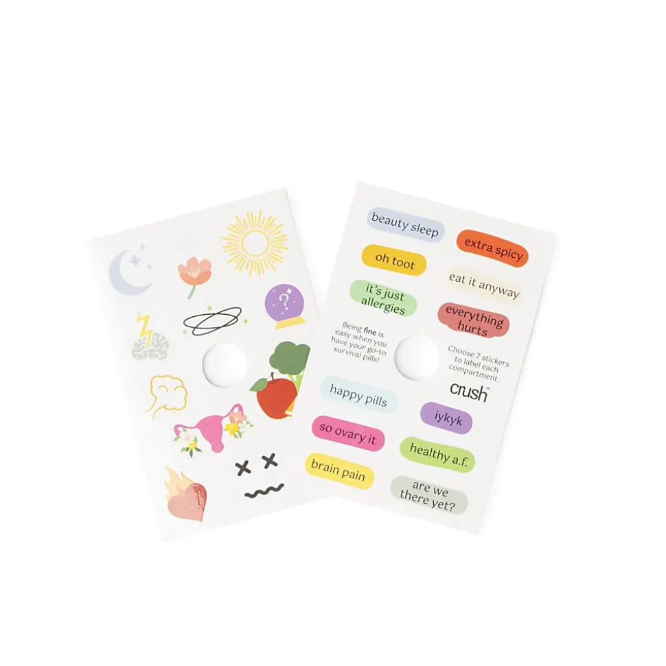 Crush Everything's Fine Pill And Vitamin Cases, 2-3/4”H x 3-3/4”W x 1-1/8”D, Assorted Colors, Pack Of 24 Cases