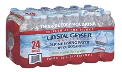 Crystal Geyser Spring Water, 0.5 Liters, Pack Of 24