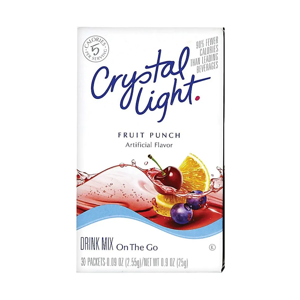 Crystal Light® On The Go Mix Sticks, Fruit Punch, 0.09 Oz, Box Of 30 Packets
