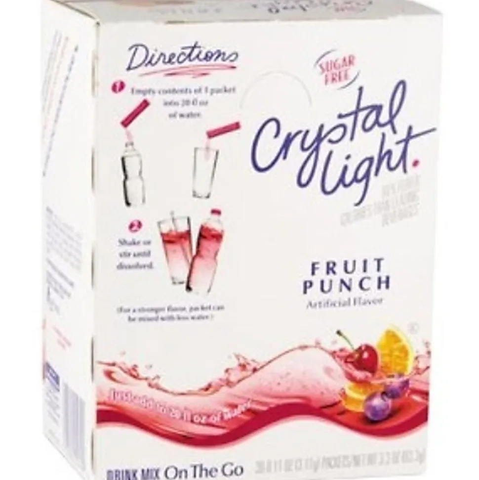 Crystal Light® On The Go Mix Sticks, Fruit Punch, 0.09 Oz, Box Of 30 Packets