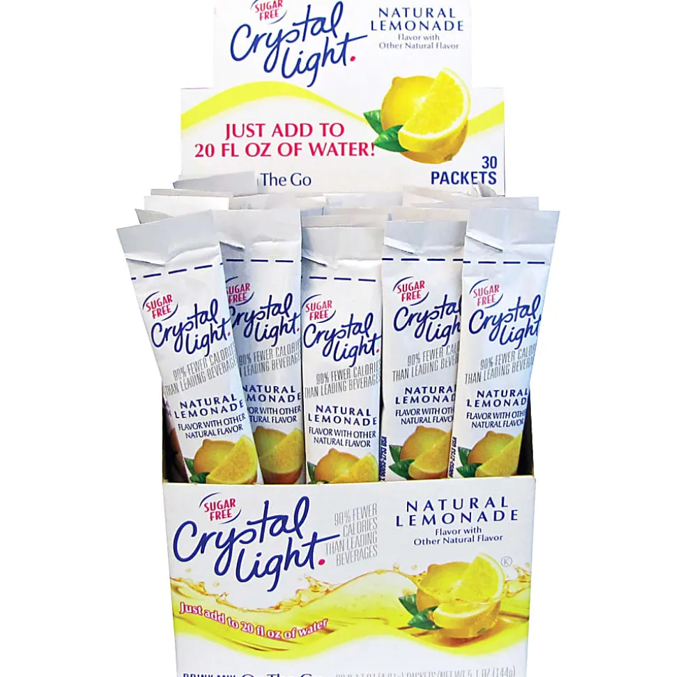 Crystal Light® On The Go Mix Sticks, Lemon, 0.17 Oz, Box Of 30 Packets