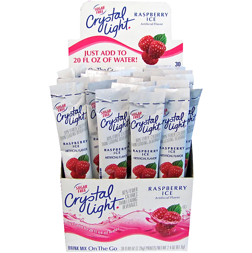 Crystal Light® On The Go Mix Sticks, Raspberry, Box Of 30 Packets