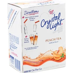 Crystal Light® On The Go Mix Sticks, Peach Tea, 0.09 Oz, Box Of 30 Packets