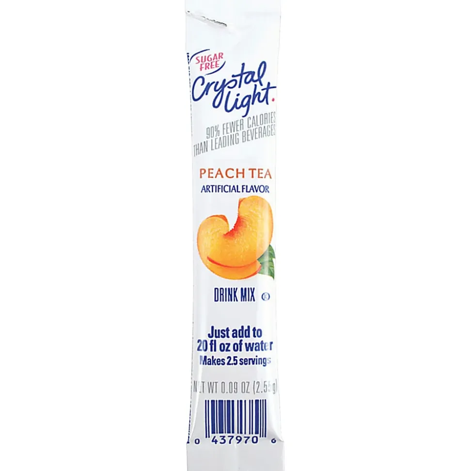 Crystal Light® On The Go Mix Sticks, Peach Tea, 0.09 Oz, Box Of 30 Packets