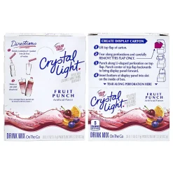 Crystal Light On-The-Go Sugar-Free Drink Mix, Fruit Punch, 0.11 Fl Oz, 30 Packets Per Box, Pack Of 2 Boxes