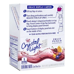Crystal Light On-The-Go Sugar-Free Drink Mix, Fruit Punch, 0.11 Fl Oz, 30 Packets Per Box, Pack Of 2 Boxes