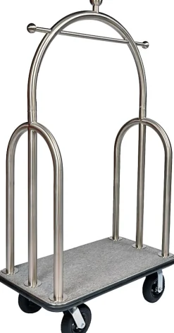CSL Trident Luggage Cart, 77"H x 44"W x 24"D, Silver/Gray