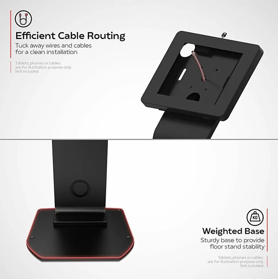 CTA Digital Premium Locking Floor Stand Kiosk For iPad 10.2" (7Th Generation) ,11" iPad Pro (2018), iPad Air 3 & More Floor Stand - PADPARAF