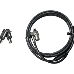 CTA Digital Steel Security K-Slot Cable Lock - 6.67 ft Cable - Keyed Lock - Silver - Galvanized Steel - For Notebook, Desktop Computer