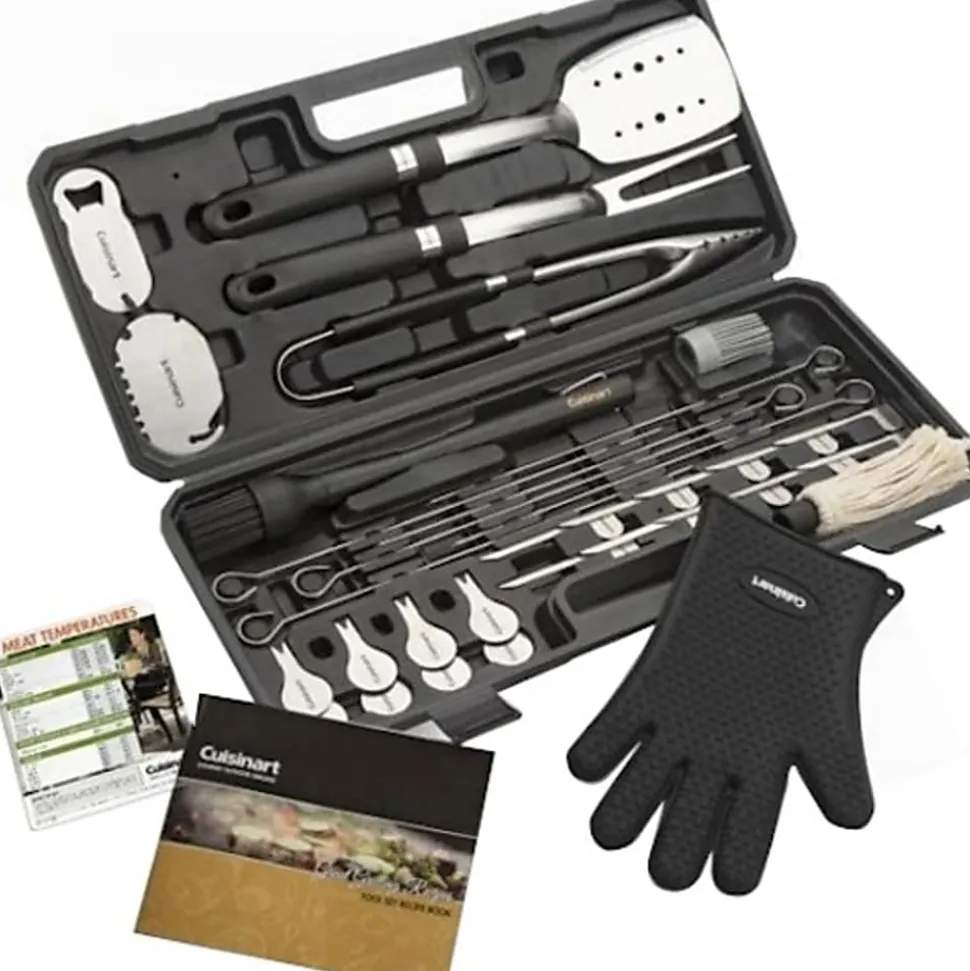 Cuisinart 36-Piece Backyard BBQ Tool Set, Silver, Total Qty 1