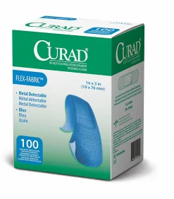 CURAD® Food Service Adhesive Bandages, 3/4" x 3", Blue, Pack Of 1,200