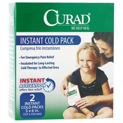 CURAD® Instant Cold Packs, 5" x 6", Box Of 2 Cold Packs