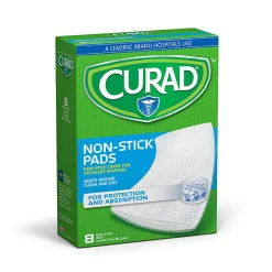 CURAD® Sterile Nonstick Pads, 8" x 3", Case Of 12