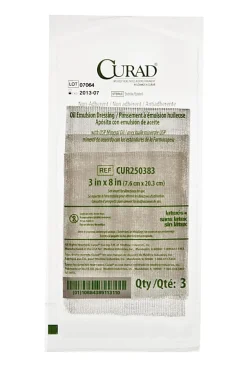 CURAD® Sterile Oil Emulsion Non-Adherent Gauze, 3" x 8", White, Pack Of 648