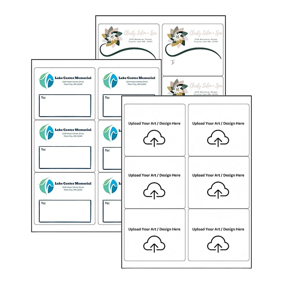 Custom Full-Color Mailing Label Sheets, 4" x 3-15/16", 6 Labels Per Sheet, Pack Of 10 Sheets