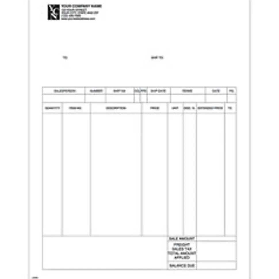 Custom Laser Invoice For M.Y.O.B®, 8 1/2" x 11", 1 Part, Box Of 250