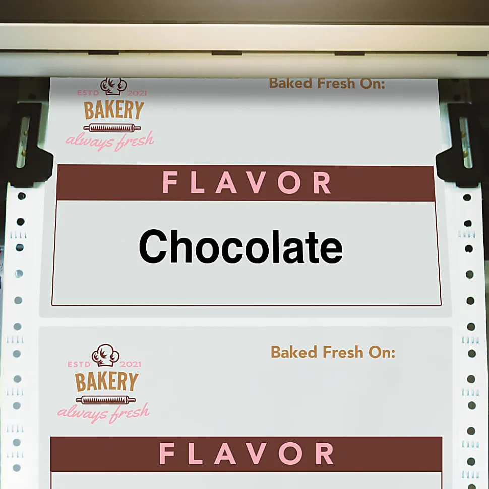 Custom Printed Pinfed Continuous-Feed Dot Matrix Color Labels, 2-7/8" x 5" Rectangle, Box Of 500 Labels