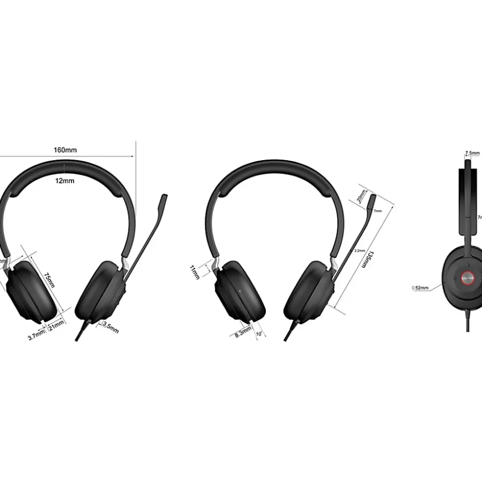 Cyber Acoustics Essential USB Computer Headset - Stereo - USB Type A - Wired - 20 Hz to 20 kHz - Ove - HS2000