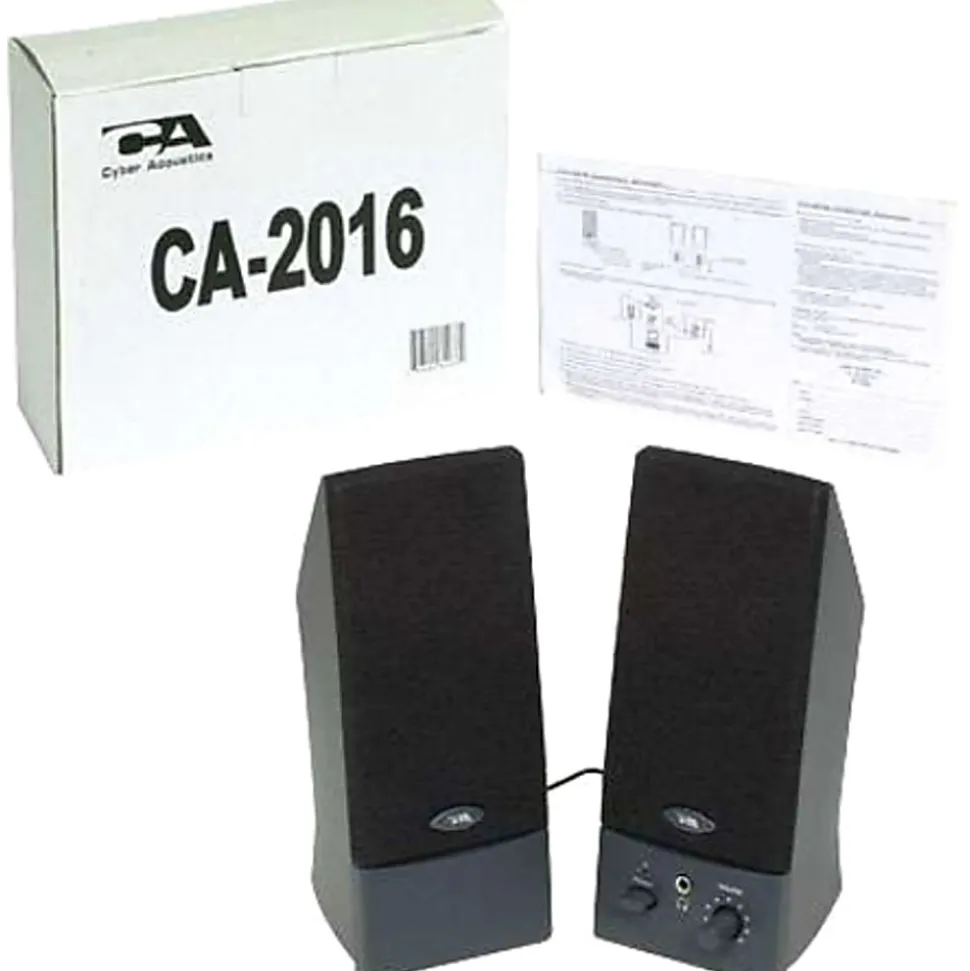 Cyber Acoustics 2.0 USB Speaker System, Black, CA-2016WB