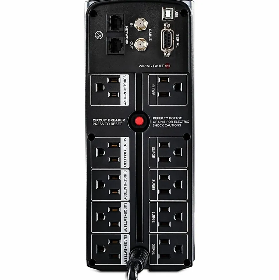 CyberPower CP900AVR AVR UPS Systems - 900VA/560W, 120 VAC, NEMA 5-15P, Mini-Tower, 10 Outlets, PowerPanel® Personal, $300000 CEG, 3YR Warranty