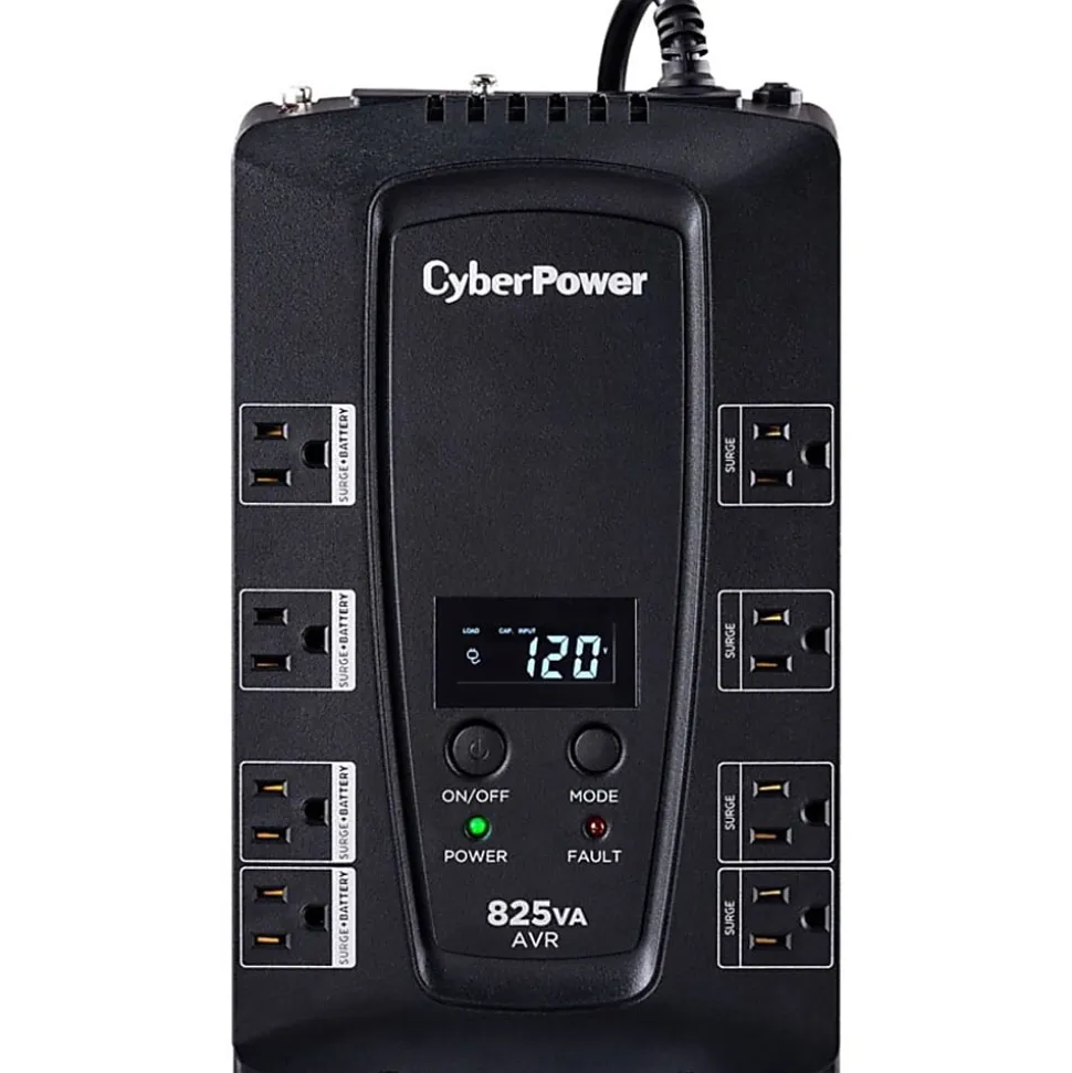 CyberPower® CP825AVRLCD-G 8-Outlet Uninterruptible Power Supply, 825VA/450 Watts
