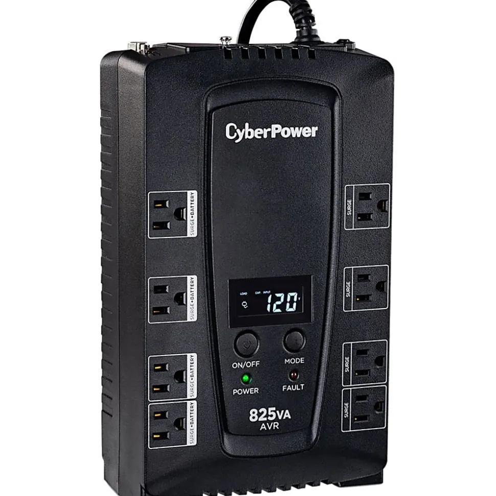 CyberPower® CP825AVRLCD-G 8-Outlet Uninterruptible Power Supply, 825VA/450 Watts