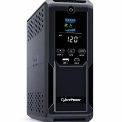 CyberPower CP1350AVRLCD3 Intelligent LCD UPS Systems - 1350VA/815W, 120 VAC, NEMA 5-15P, Mini-Tower, 12 Outlets, LCD, $500000 CEG, 3YR Warranty