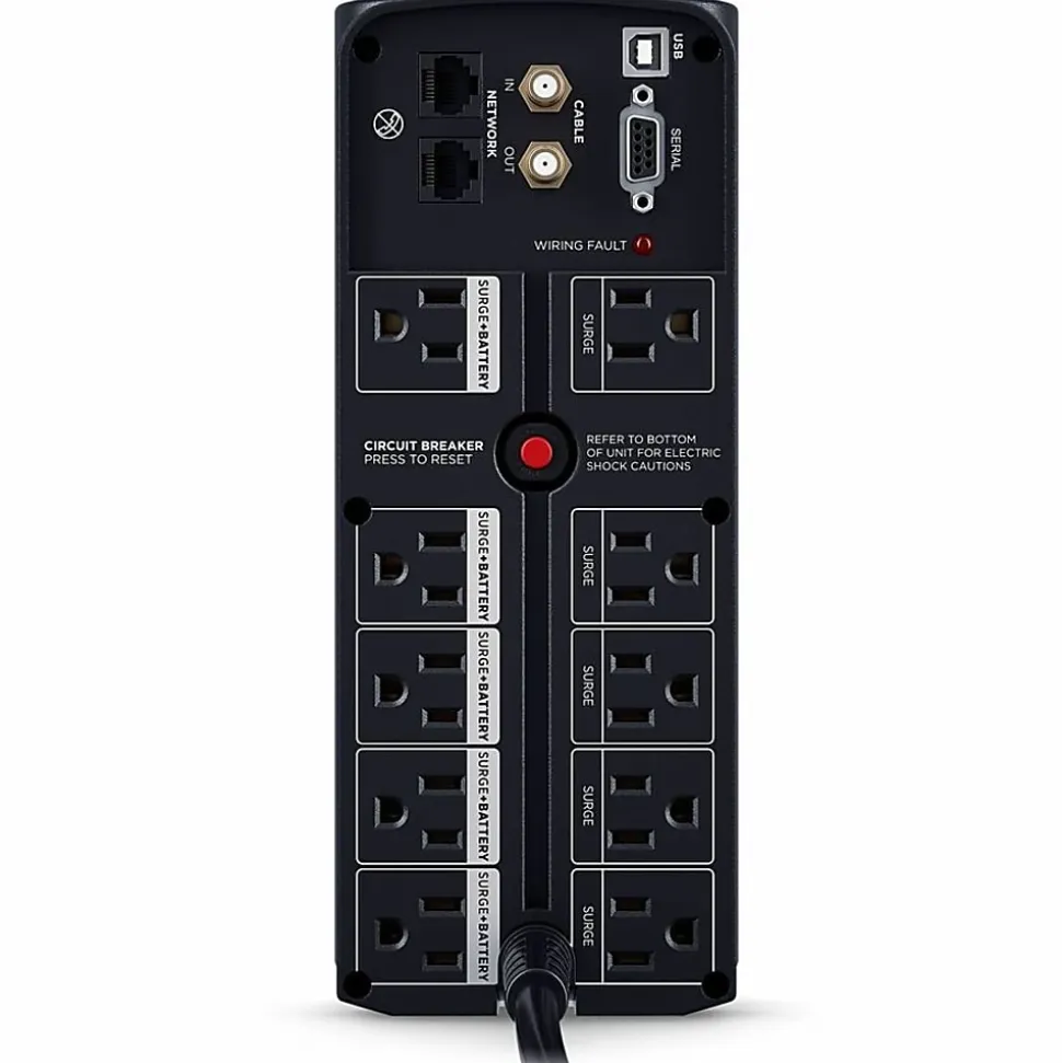 CyberPower CP1500AVRT AVR UPS Systems - 1500VA/900W, 120 VAC, NEMA 5-15P, Mini-Tower, 10 Outlets, PowerPanel® Personal, $500000 CEG, 3YR Warranty