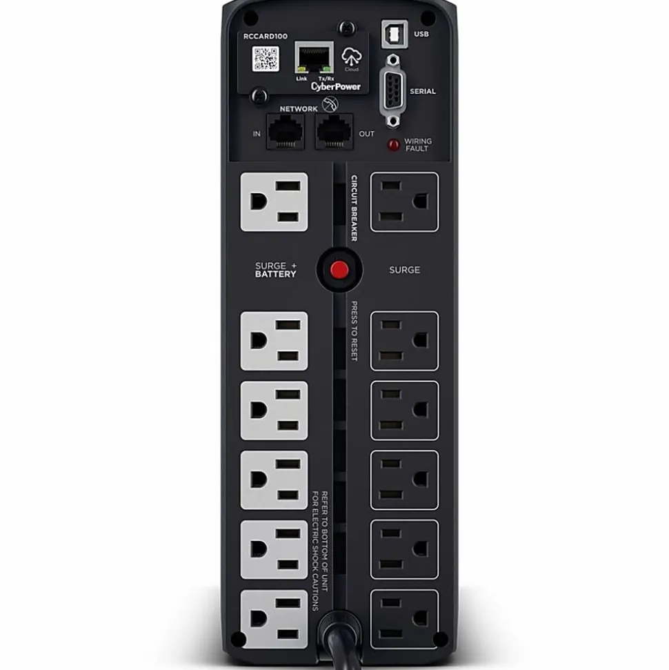 CyberPower CP1500PFCLCDTAA UPS System - 1500VA/1000W, 120 VAC, NEMA 5-15P, Mini-Tower, Sine Wave, 12 Outlets, LCD, $500000 CEG- CP1500PFCLCDTAA
