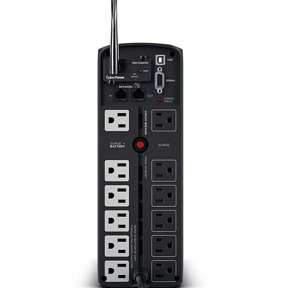 CyberPower CP1500PFCLCDTAA UPS System - 1500VA/1000W, 120 VAC, NEMA 5-15P, Mini-Tower, Sine Wave, 12 Outlets, LCD, $500000 CEG- CP1500PFCLCDTAA