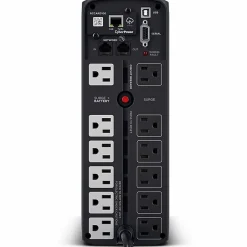 CyberPower CP1500PFCLCD UPS 1500VA 1000W PFC compatible Pure sine wave - 1500VA/900W - Tower - 2 Minute Full Load - 10 x NEMA 5-15R