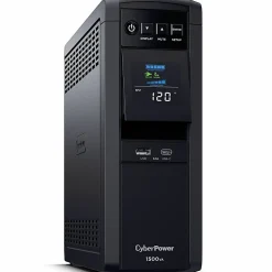 CyberPower CP1500PFCLCD UPS 1500VA 1000W PFC compatible Pure sine wave - 1500VA/900W - Tower - 2 Minute Full Load - 10 x NEMA 5-15R