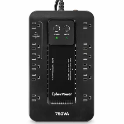 CyberPower EC750G Ecologic UPS Systems - 750VA/450W, 120 VAC, NEMA 5-15P, Compact, 12 Outlets, PowerPanel® Personal, $100000 CEG, 3YR Warranty