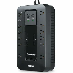CyberPower EC750G Ecologic UPS Systems - 750VA/450W, 120 VAC, NEMA 5-15P, Compact, 12 Outlets, PowerPanel® Personal, $100000 CEG, 3YR Warranty
