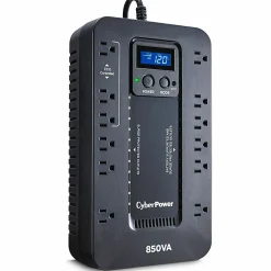 CyberPower EC850LCD Ecologic UPS Systems - 850VA/510W, 120 VAC, NEMA 5-15P, Compact, 12 Outlets, LCD, PowerPanel® Personal, $100000 CEG, 3YR Warranty