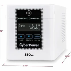CyberPower M550L Hospital/Medical UPS Systems - 550VA/440W, 120 VAC, NEMA 5-15P-HG, Mini-Tower, 4 Hospital-Grade Outlets, LCD- M550L