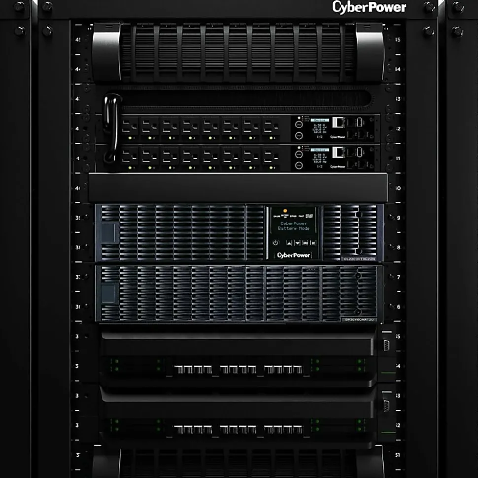 CyberPower OL2200RTXL2UN Smart App Online UPS Systems - 2200VA/1800W, 100 - 125 VAC, NEMA 5-20P, 2U, Rack/Tower, 7 Outlets, LCD- OL2200RTXL2UN