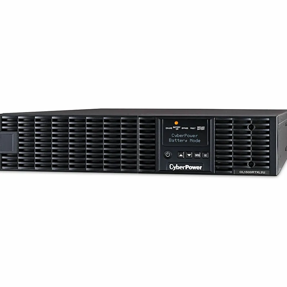 CyberPower OL1500RTXL2UN Smart App Online UPS Systems - 1500VA/1350W, 100 - 125 VAC, NEMA 5-15P, 2U, Rack/Tower, 8 Outlets, LCD- OL1500RTXL2UN