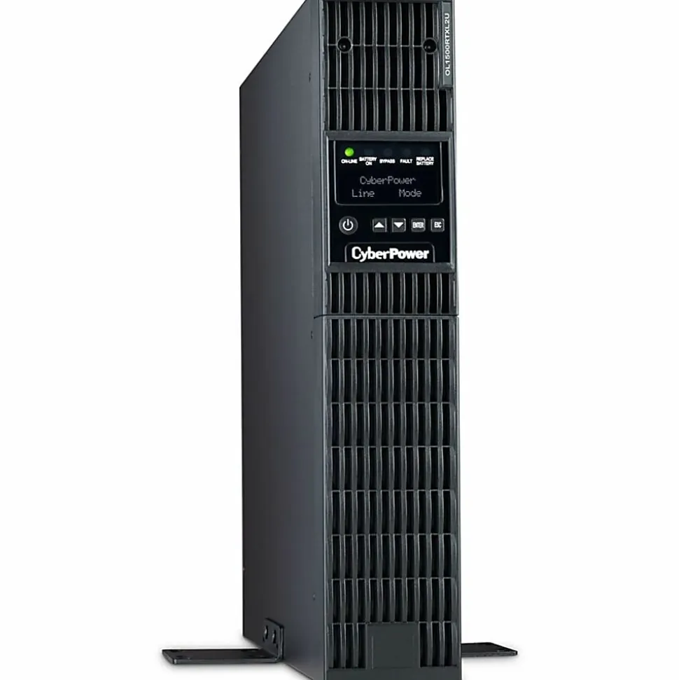 CyberPower OL1500RTXL2UN Smart App Online UPS Systems - 1500VA/1350W, 100 - 125 VAC, NEMA 5-15P, 2U, Rack/Tower, 8 Outlets, LCD- OL1500RTXL2UN