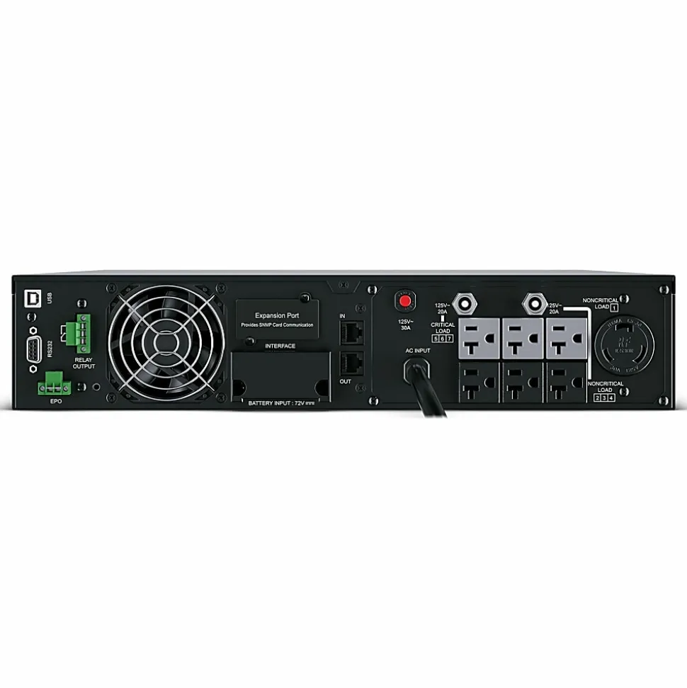 CyberPower OL3000RTXL2U Smart App Online UPS Systems - 3000VA/2700W, 100 - 125 VAC, NEMA L5-30P, 2U, Rack/Tower, 7 Outlets, LCD- OL3000RTXL2U